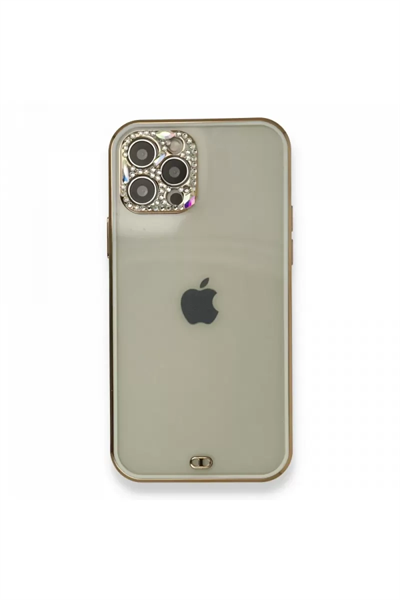 Apple iPhone 12 Pro Kılıf Liva Taşlı Silikon - Beyaz