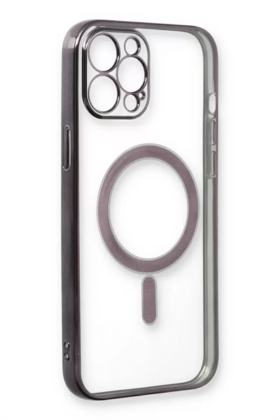 Apple iPhone 12 Pro Kılıf Magneticsafe Lazer Silikon - Siyah