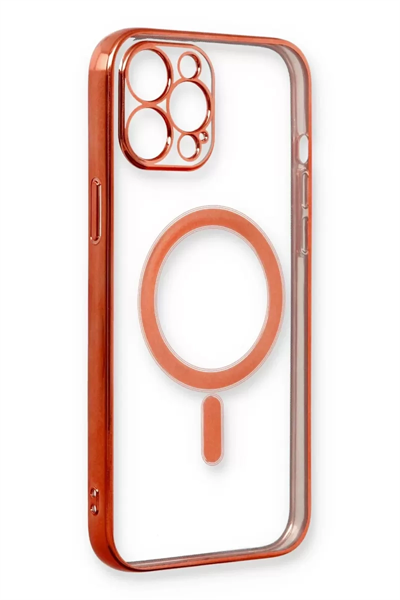 Apple iPhone 12 Pro Kılıf Magneticsafe Lazer Silikon - Kırmızı