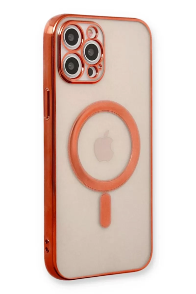 Apple iPhone 12 Pro Kılıf Magneticsafe Lazer Silikon - Kırmızı