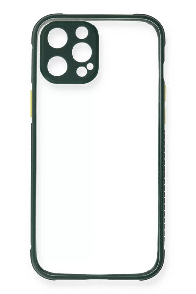 Apple iPhone 12 Pro Kılıf Miami Şeffaf Silikon - Koyu Yeşil