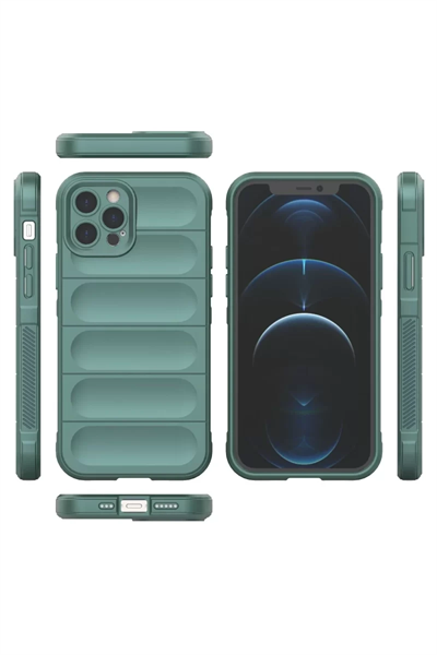 Apple iPhone 12 Pro Kılıf Optimum Silikon - Koyu Yeşil