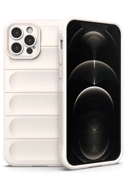 Apple iPhone 12 Pro Kılıf Optimum Silikon - Krem