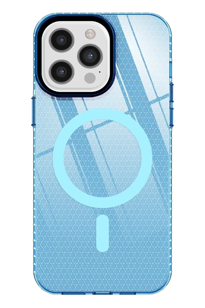 Apple iPhone 12 Pro Max Kılıf Beta Magneticsafe Silikon - Mavi