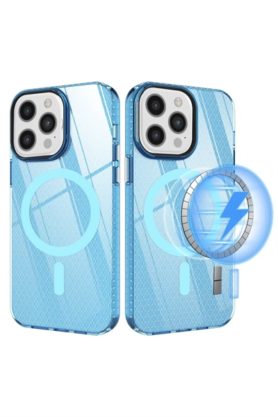 Apple iPhone 12 Pro Max Kılıf Beta Magneticsafe Silikon - Mavi