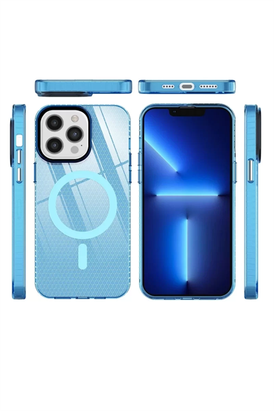 Apple iPhone 12 Pro Max Kılıf Beta Magneticsafe Silikon - Mavi
