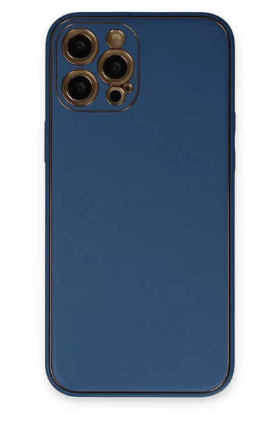 Apple iPhone 12 Pro Max Kılıf Coco Deri Silikon Kapak - Açık Mavi