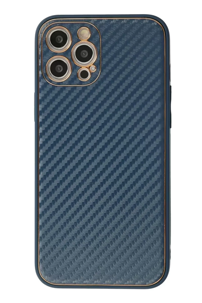 Apple iPhone 12 Pro Max Kılıf Coco Karbon Silikon - Mavi