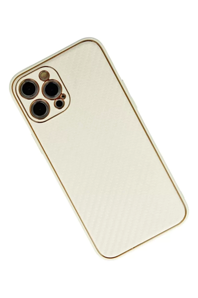 Apple iPhone 12 Pro Max Kılıf Coco Karbon Silikon - Beyaz