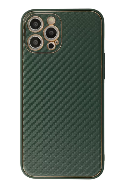 Apple iPhone 12 Pro Max Kılıf Coco Karbon Silikon - Yeşil