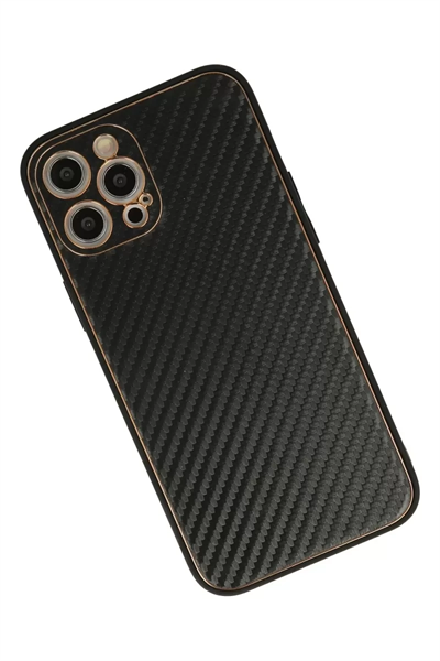 Apple iPhone 12 Pro Max Kılıf Coco Karbon Silikon - Siyah