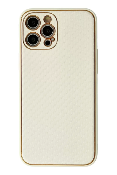 Apple iPhone 12 Pro Max Kılıf Coco Karbon Silikon - Beyaz