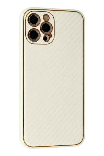 Apple iPhone 12 Pro Max Kılıf Coco Karbon Silikon - Beyaz
