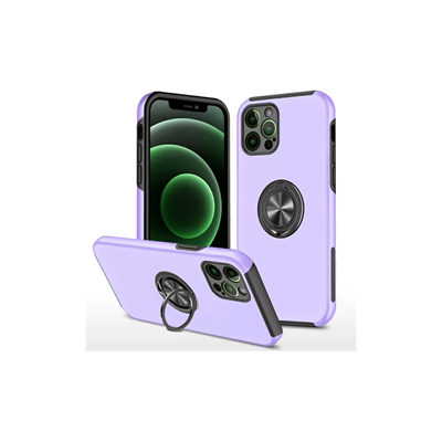 Apple iPhone 12 Pro Max Kılıf Elit Yüzüklü Kapak - Mor