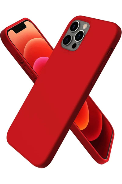 Apple iPhone 12 Pro Max Kılıf First Silikon - Koyu Kırmızı