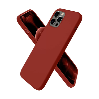 Apple iPhone 12 Pro Max Kılıf First Silikon - Bordo