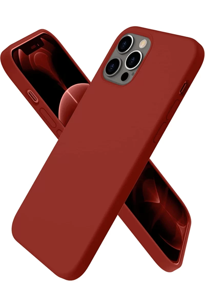 Apple iPhone 12 Pro Max Kılıf First Silikon - Bordo