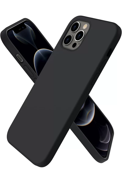 Apple iPhone 12 Pro Max Kılıf First Silikon - Siyah