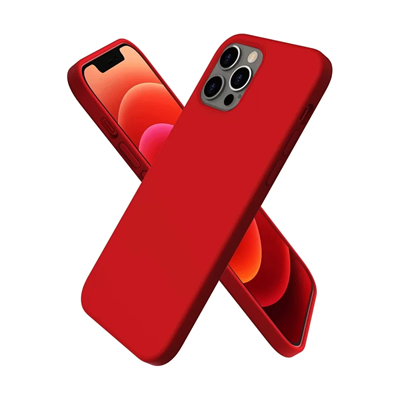 Apple iPhone 12 Pro Max Kılıf First Silikon - Koyu Kırmızı