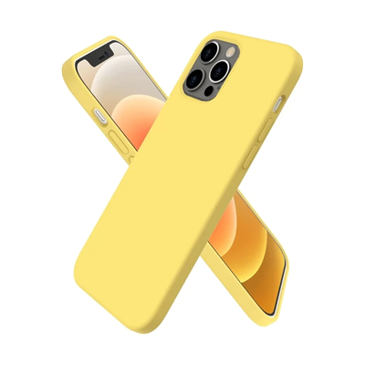 Apple iPhone 12 Pro Max Kılıf First Silikon - Sarı