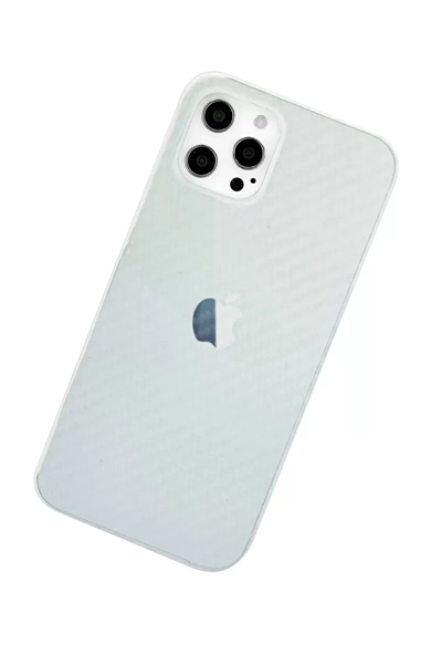 Apple iPhone 12 Pro Max Kılıf Karbon PP Silikon - Şeffaf