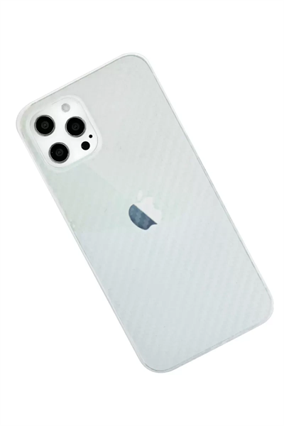 Apple iPhone 12 Pro Max Kılıf Karbon PP Silikon - Şeffaf