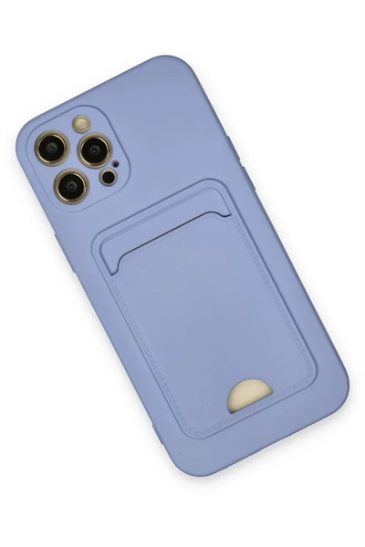 Apple iPhone 12 Pro Max Kılıf Kelvin Kartvizitli Silikon - Lila