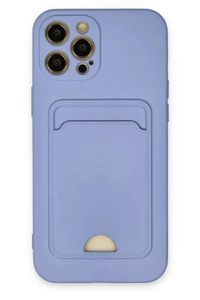 Apple iPhone 12 Pro Max Kılıf Kelvin Kartvizitli Silikon - Lila