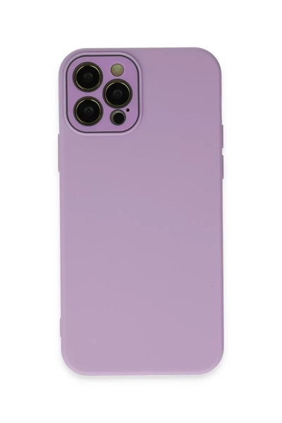 Apple iPhone 12 Pro Max Kılıf Lansman Glass Kapak - Lila