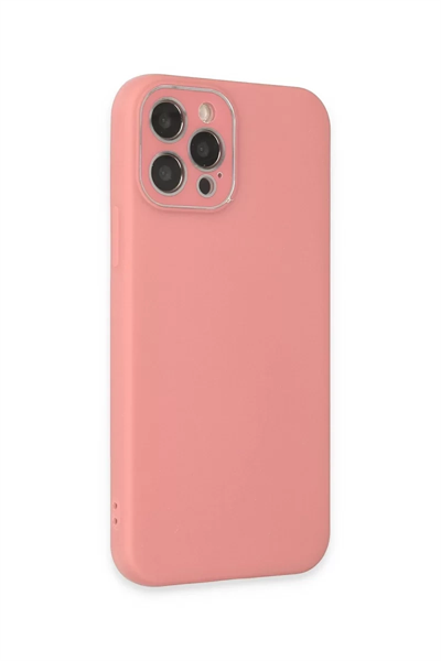 Apple iPhone 12 Pro Max Kılıf Lansman Glass Kapak - Pembe