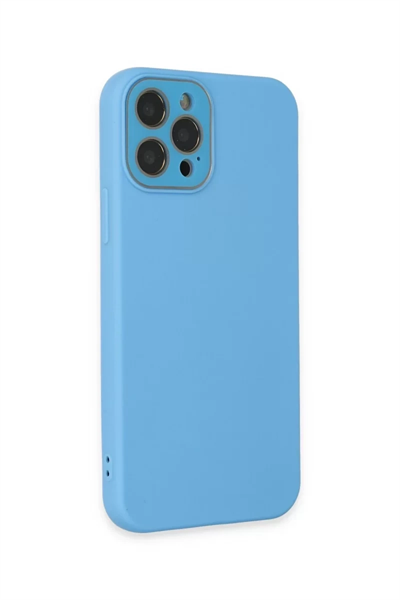 Apple iPhone 12 Pro Max Kılıf Lansman Glass Kapak - Mavi