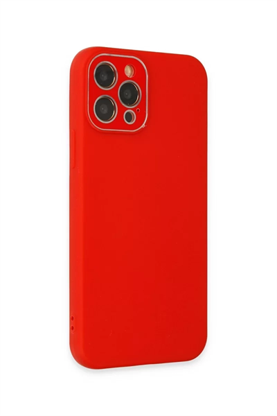 Apple iPhone 12 Pro Max Kılıf Lansman Glass Kapak - Kırmızı