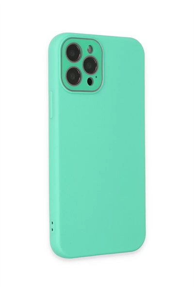 Apple iPhone 12 Pro Max Kılıf Lansman Glass Kapak - Turkuaz