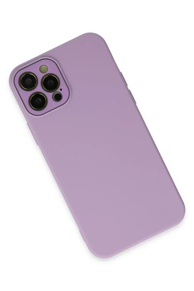 Apple iPhone 12 Pro Max Kılıf Lansman Glass Kapak - Lila