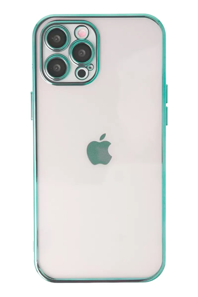 Apple iPhone 12 Pro Max Kılıf Lensli Silikon - Yeşil