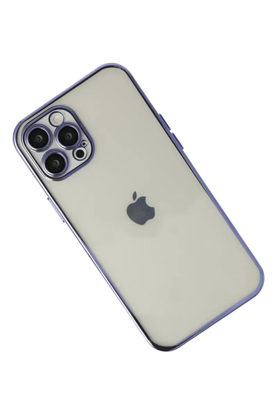 Apple iPhone 12 Pro Max Kılıf Lensli Silikon - Mor