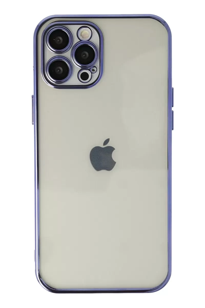 Apple iPhone 12 Pro Max Kılıf Lensli Silikon - Mor