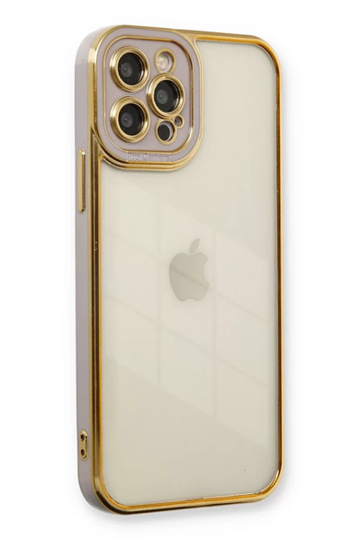 Apple iPhone 12 Pro Max Kılıf Liva Lens Silikon - Lila