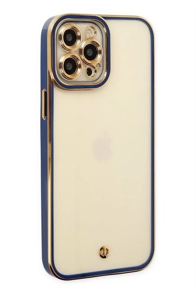 Apple iPhone 12 Pro Max Kılıf Liva Lens Silikon - Mavi