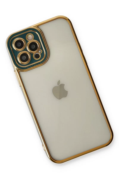 Apple iPhone 12 Pro Max Kılıf Liva Lens Silikon - Yeşil