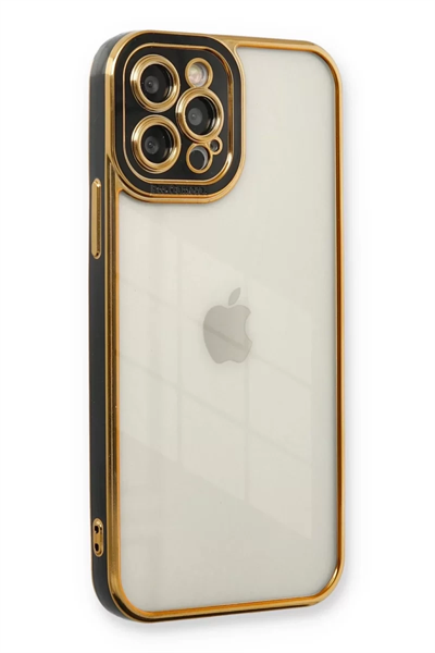 Apple iPhone 12 Pro Max Kılıf Liva Lens Silikon - Siyah
