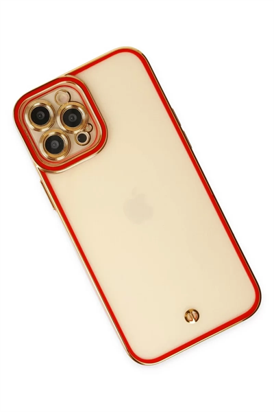 Apple iPhone 12 Pro Max Kılıf Liva Lens Silikon - Kırmızı
