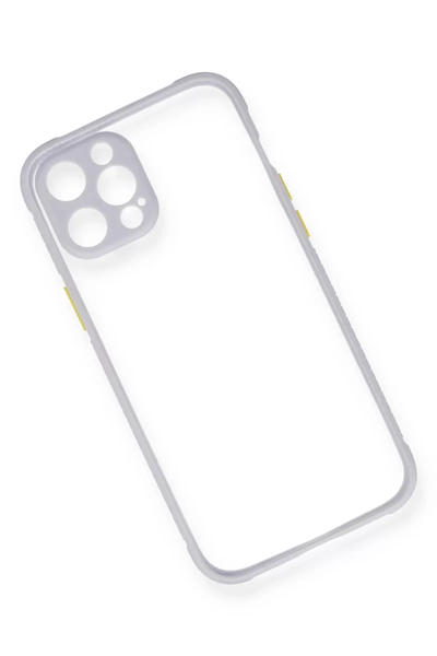 Apple iPhone 12 Pro Max Kılıf Miami Şeffaf Silikon - Lila