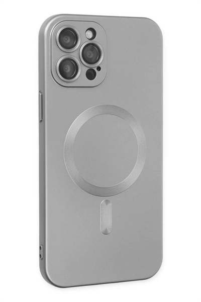 Apple iPhone 12 Pro Max Kılıf Moshi Lens Magneticsafe Silikon - Gümüş