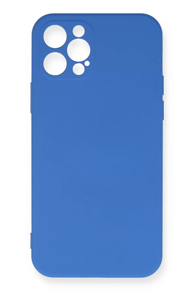 Apple iPhone 12 Pro Max Kılıf Nano içi Kadife Silikon - Mavi