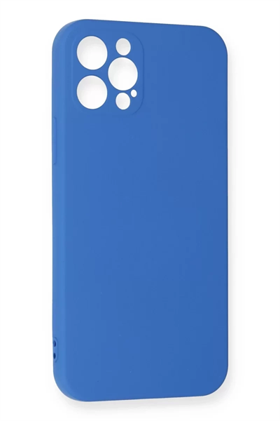 Apple iPhone 12 Pro Max Kılıf Nano içi Kadife Silikon - Mavi