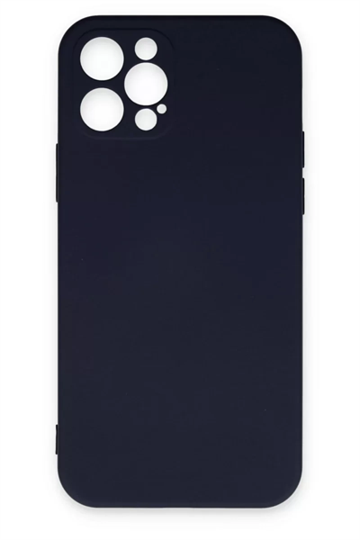 Apple iPhone 12 Pro Max Kılıf Nano içi Kadife Silikon - Lacivert