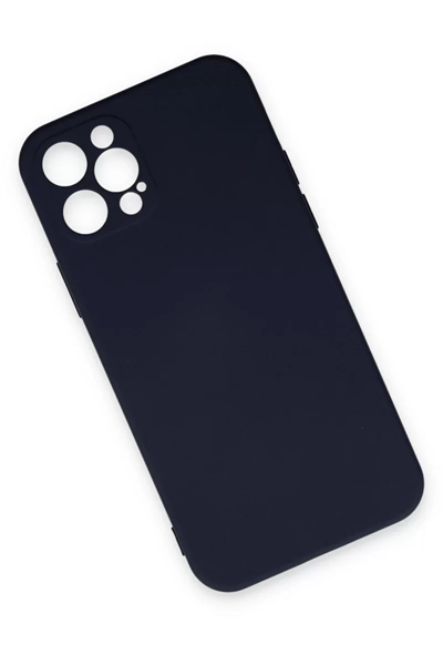 Apple iPhone 12 Pro Max Kılıf Nano içi Kadife Silikon - Lacivert
