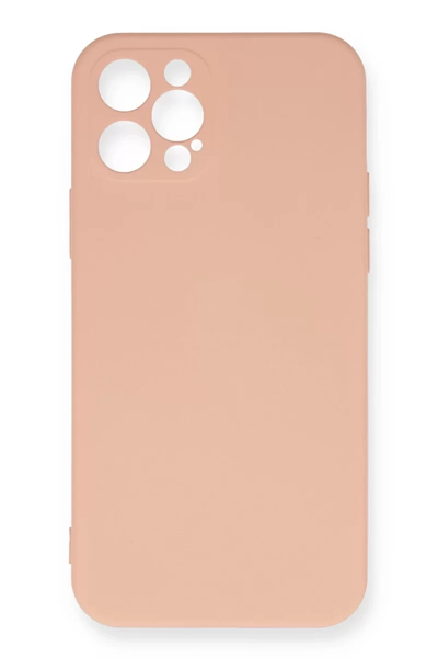 Apple iPhone 12 Pro Max Kılıf Nano içi Kadife Silikon - Pudra