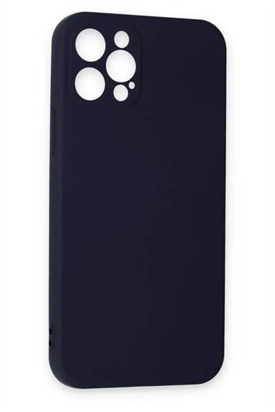 Apple iPhone 12 Pro Max Kılıf Nano içi Kadife Silikon - Lacivert